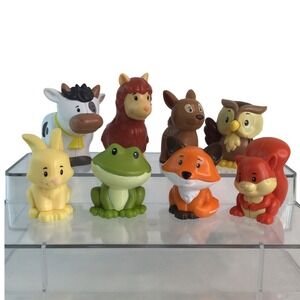 Fisher Price Little People Figures 8pc Farm Forest Animal Set Chunky